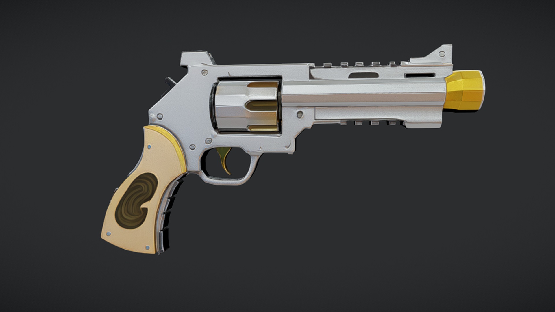 futuristic handgun weapon | Fab