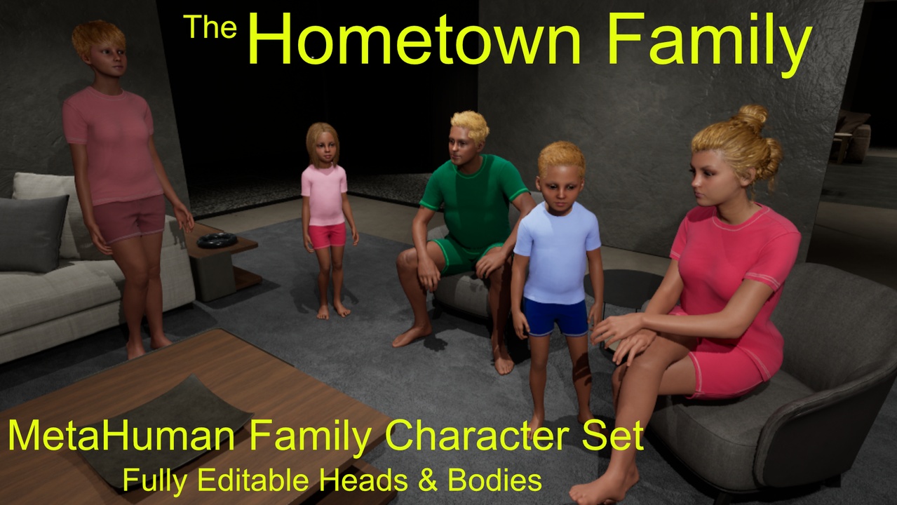 File multimediali per l'articolo The Hometown Family - Editable Metahuman Character Set: 1