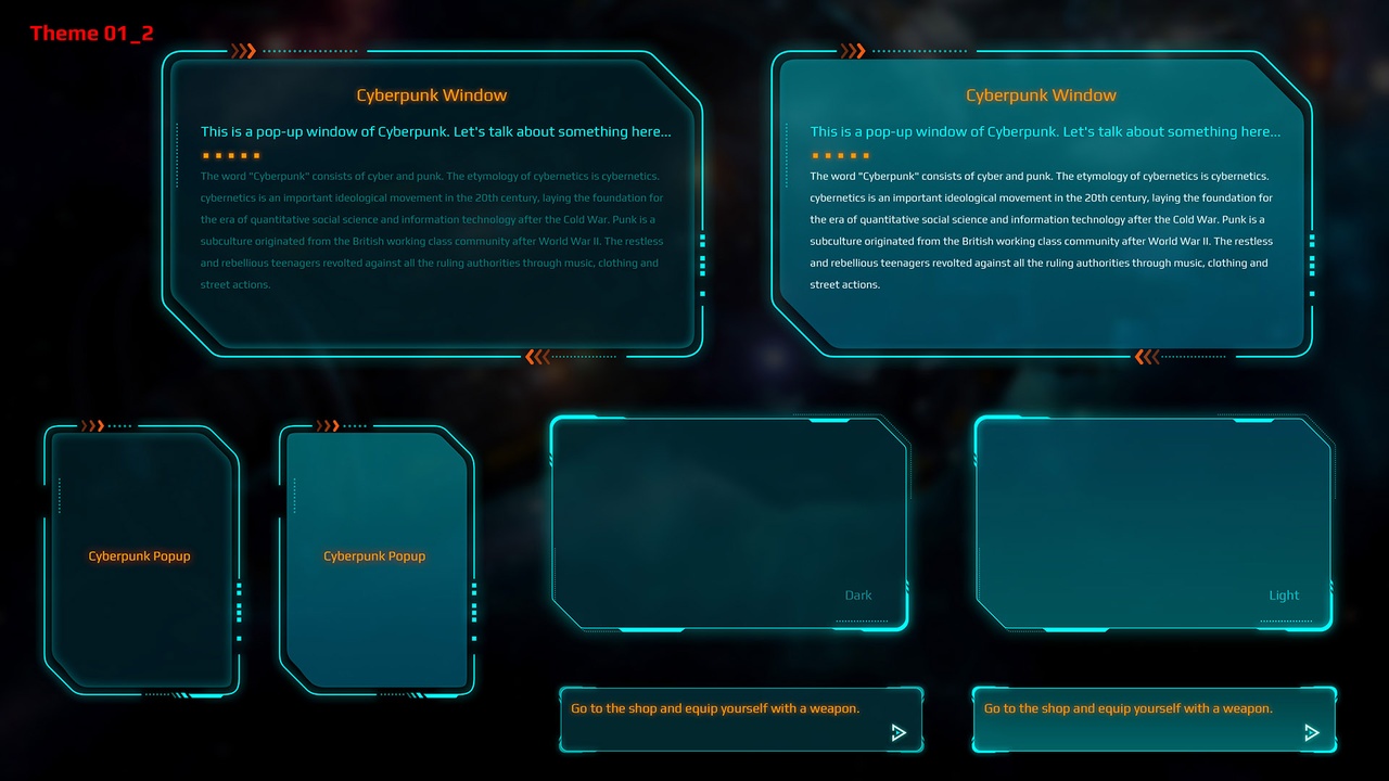 Sci-Fi Cyber UI Components