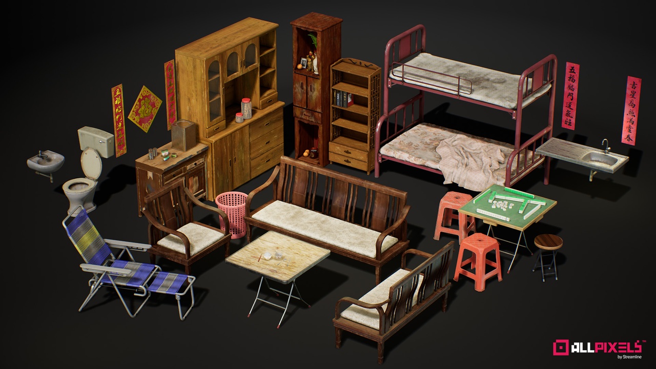 Media 1 for listing Hong Kong Public Housing (late 70 - early 80s) - Furniture and Prop Pack