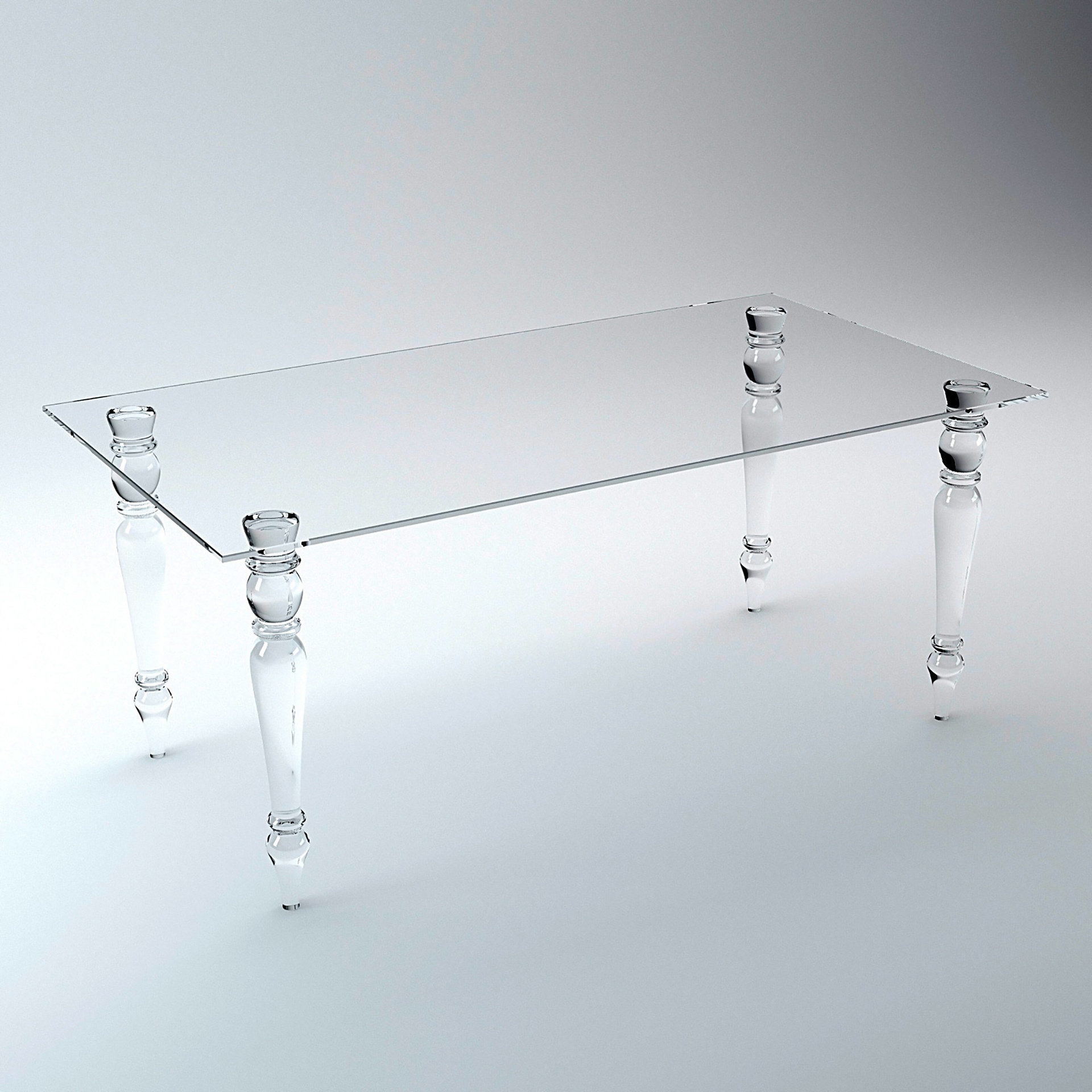 Media 1 for listing Acrylic Dining Table with Classic Turned Legs