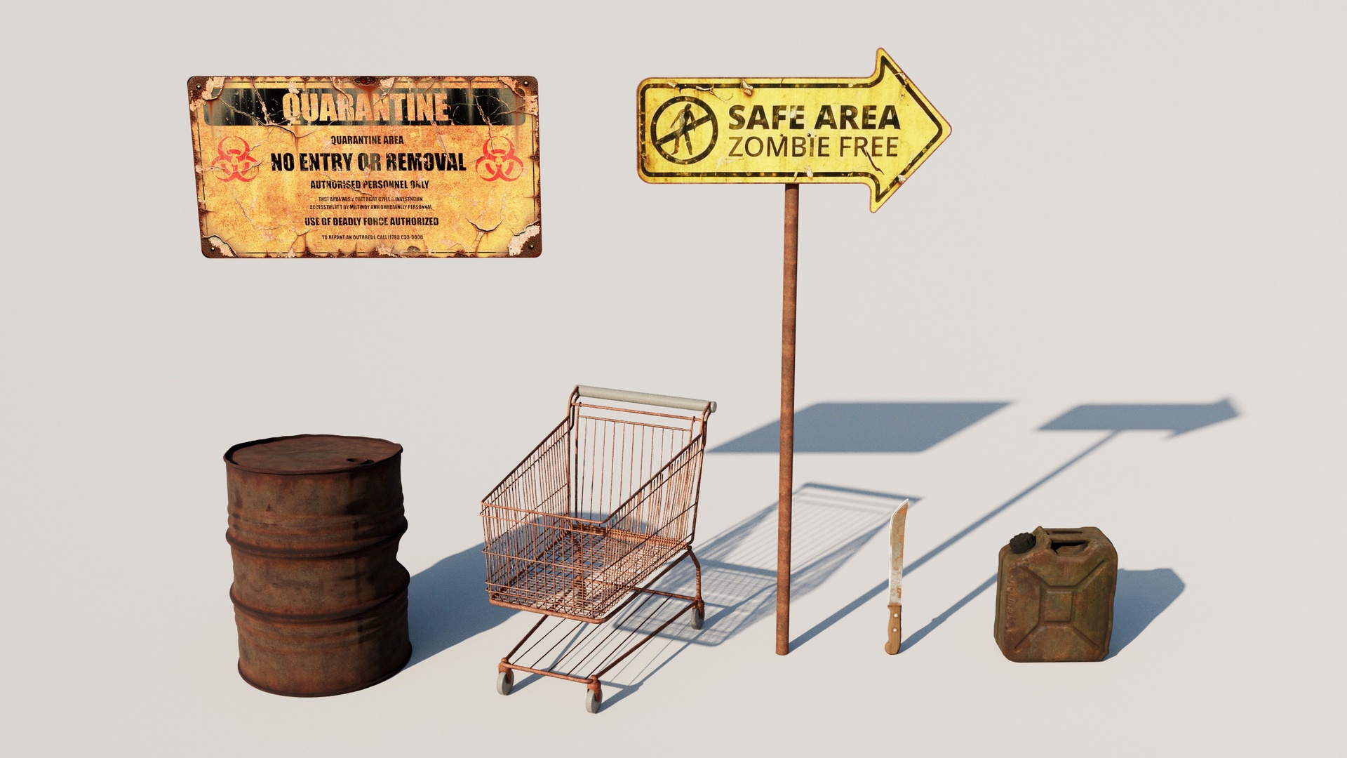 Media 1 for listing Post-Apocalyptic Survival Urban City Props Mini Set - 6 Free Gameready 3d Models
