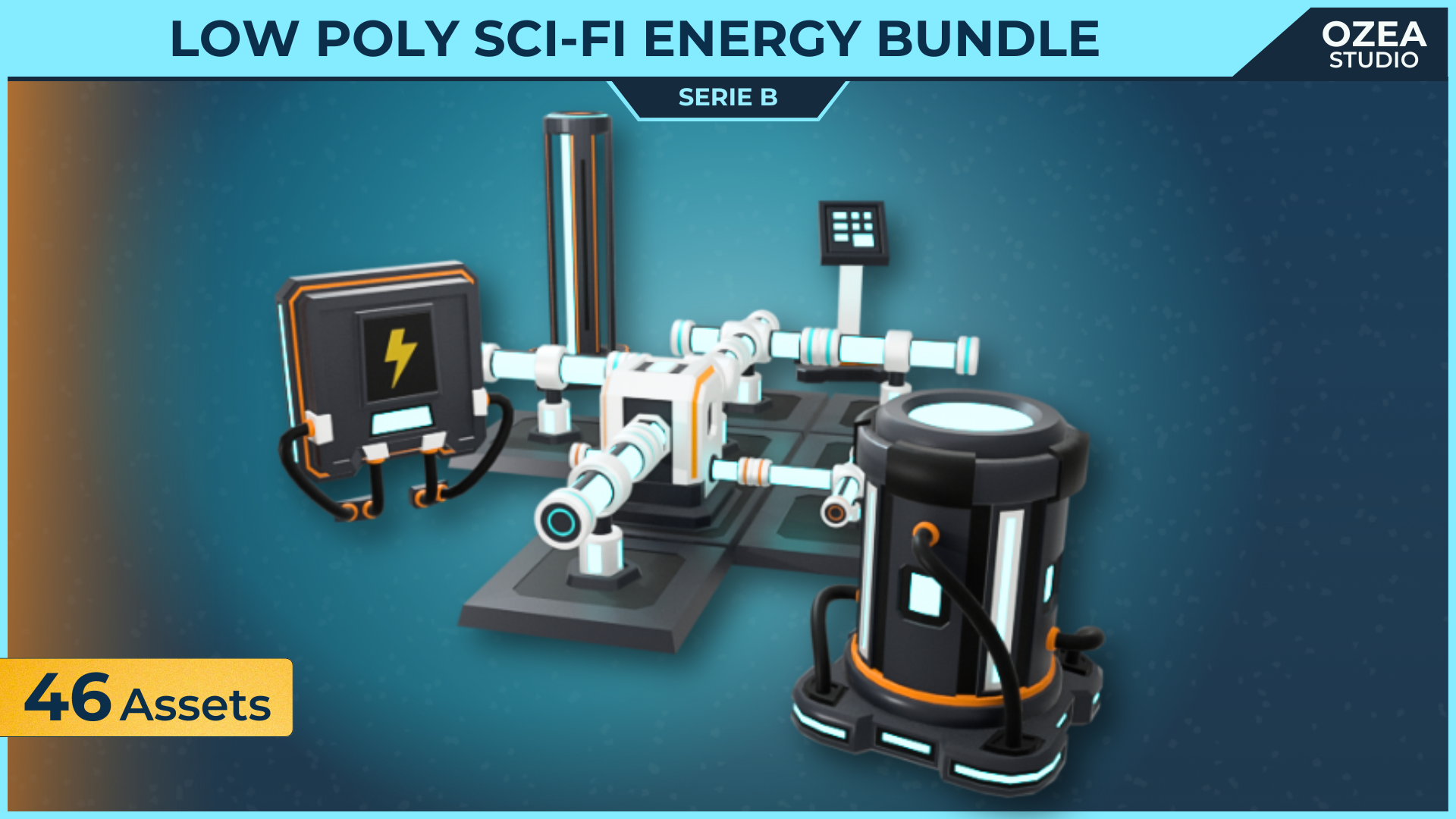 Low Poly Sci-Fi Energy Bundle B | Fab
