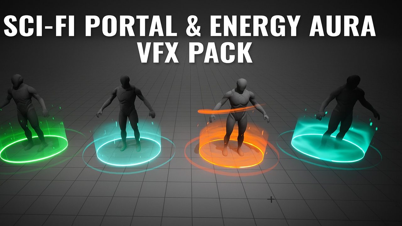 Media 1 for listing Sci-Fi Portal & Energy Aura VFX Pack | Unreal Engine Niagara FX Collection