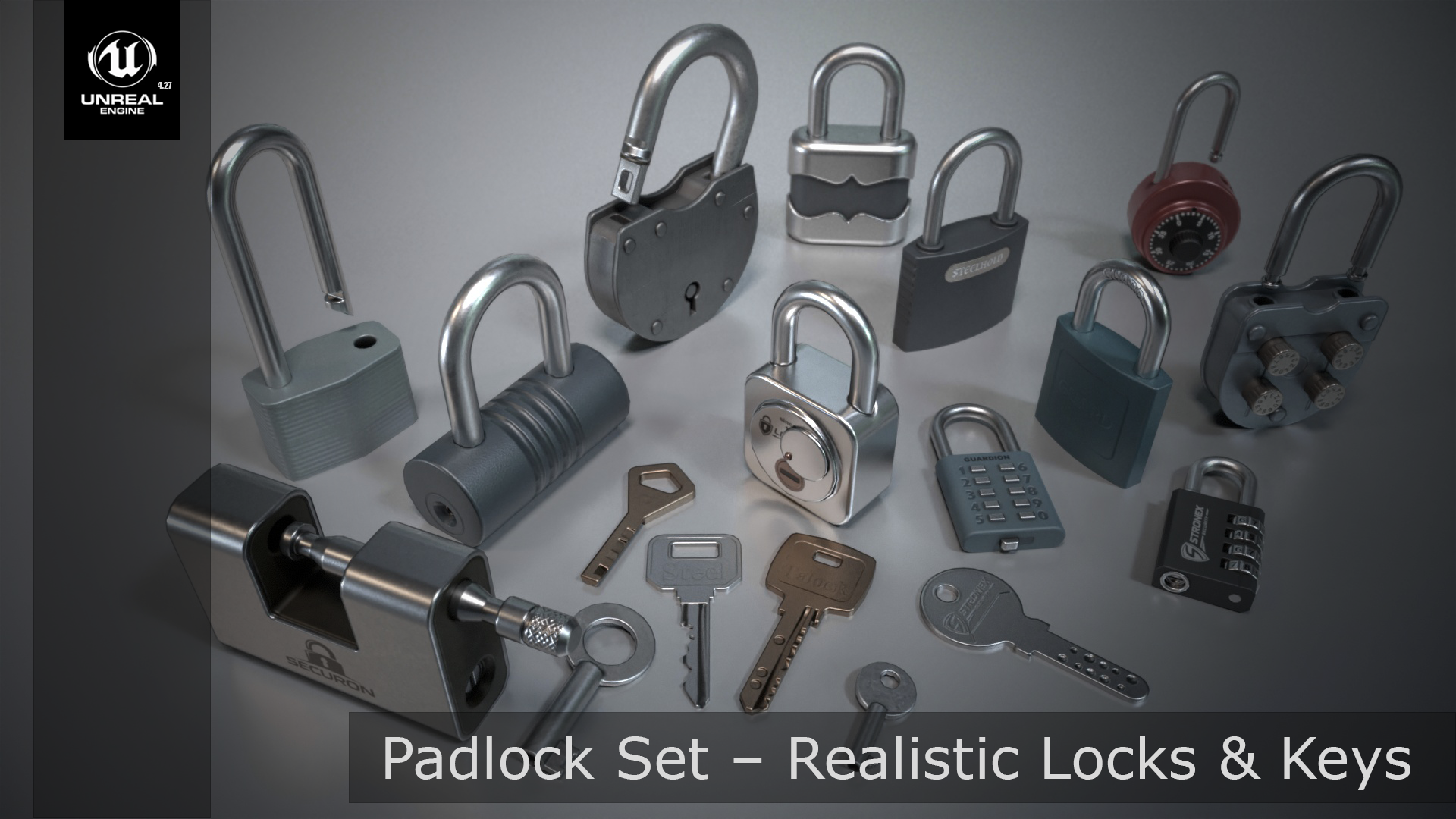 Padlock Set – Realistic Locks & Keys | Fab