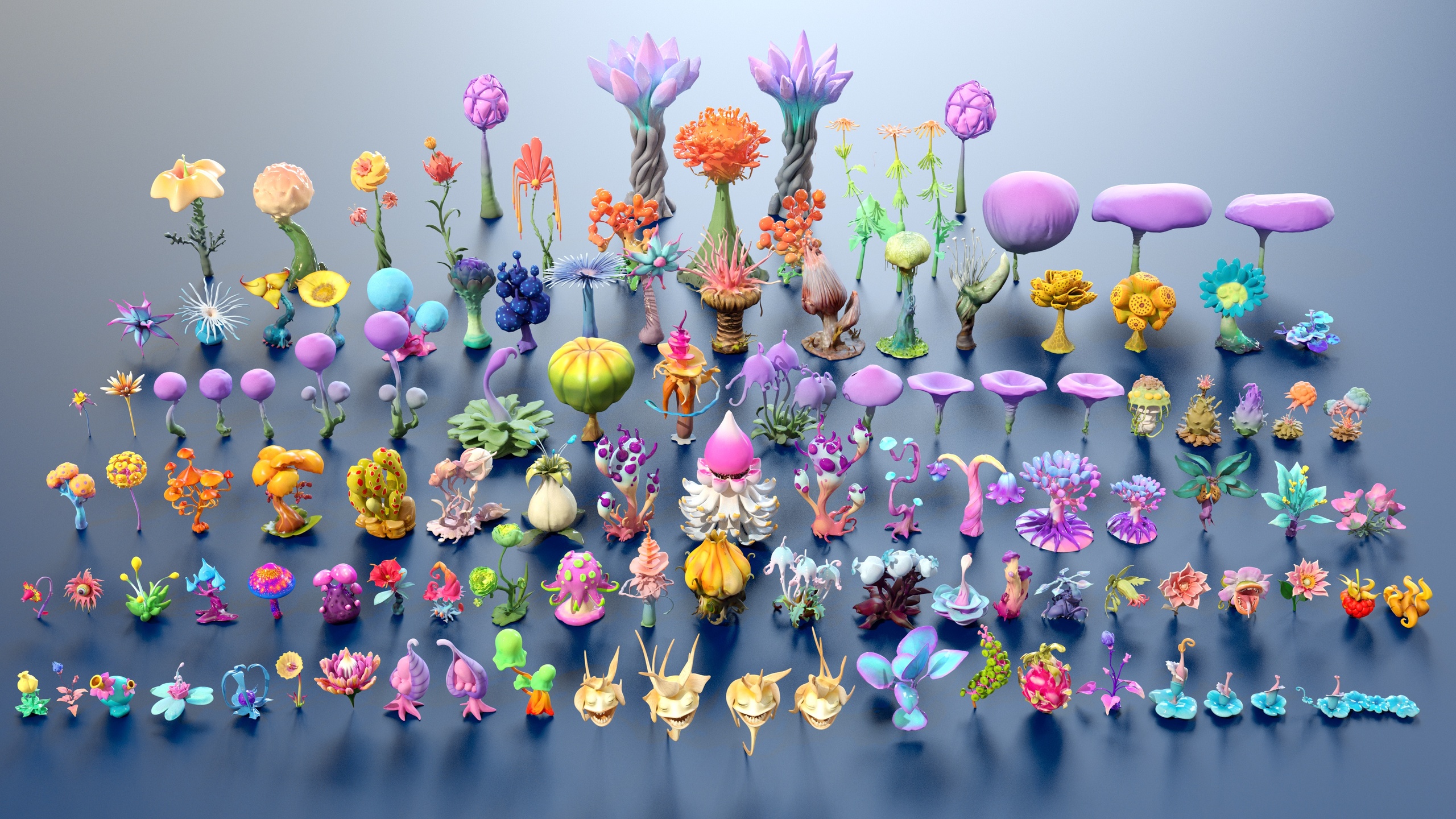 Media 1 for listing Fantasy Funny Stylized Magical Plants - Low Poly Pack (118 3d models)