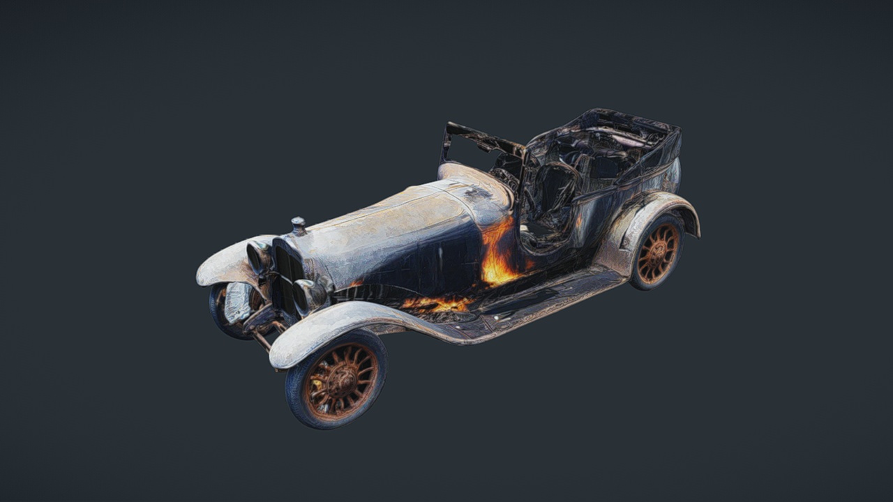 Media 1 for listing 1920s Crashed Car 002