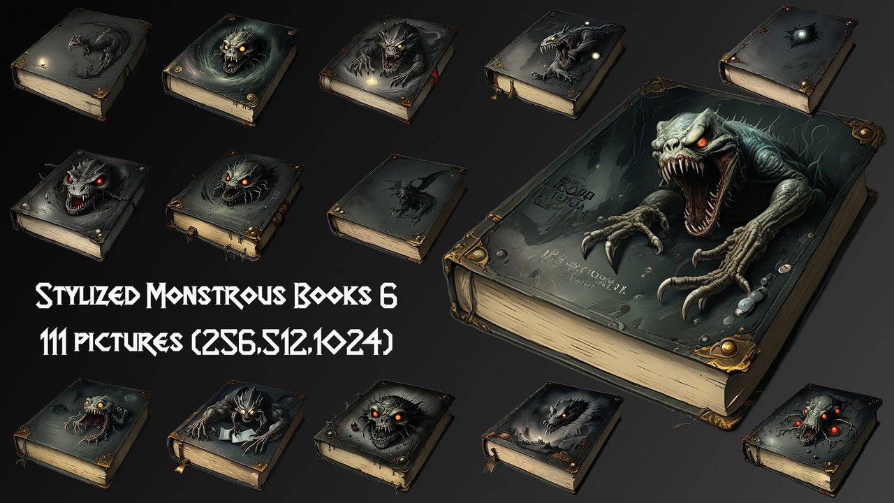 Media 1 for listing Stylized Monstrous Books 6