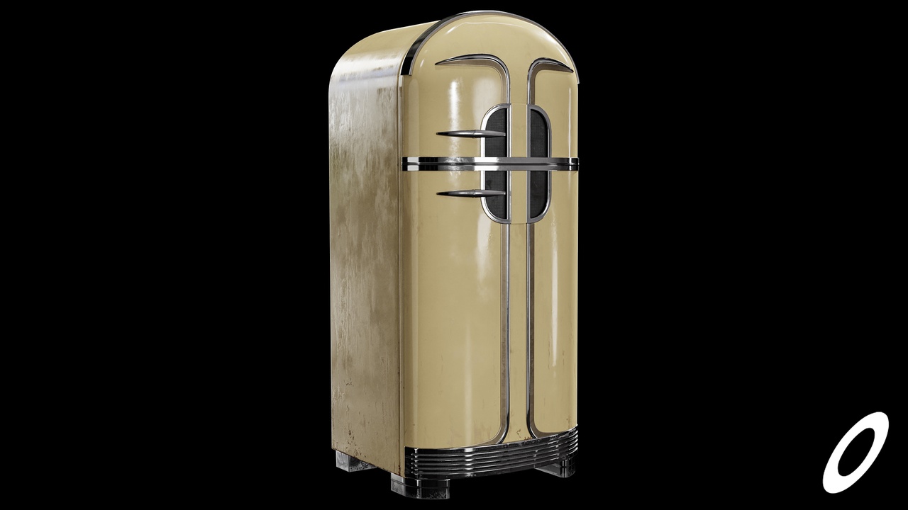 Medium 1 für Eintrag Art Deco Fridge ( Art Deco Fridge Fridgee 3D Model Kitchen Decoration )