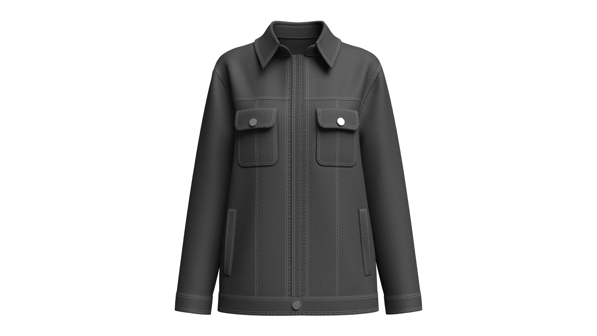 Media 1 for listing Girls Black Denim Jacket With Pockets | High Poly