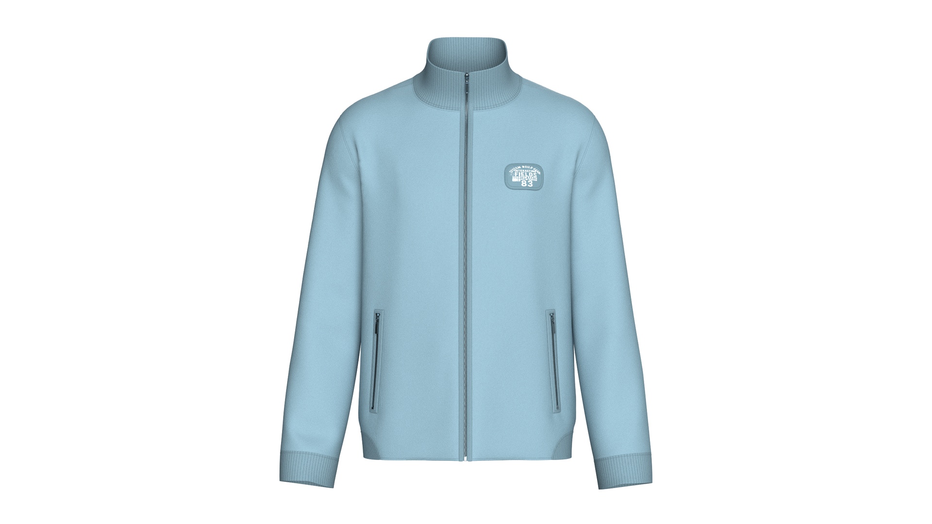 Media 1 for listing Men Zip - Up High Neck Jacket With Patch | High Poly