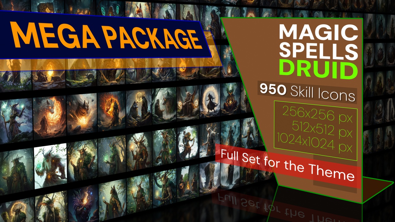 商品 Complete Set of magic Icons - Druid 的媒体 1