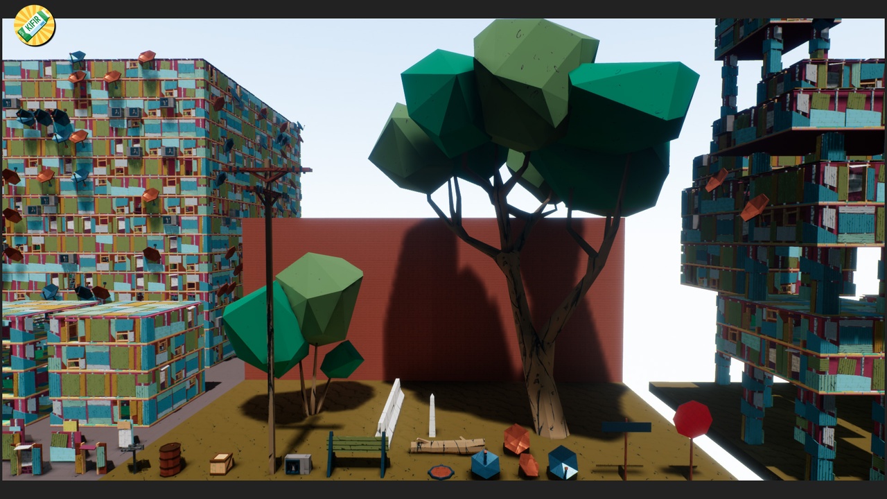 Media 1 for listing Stylized Modular Slum Low Poly Pack with House Generator