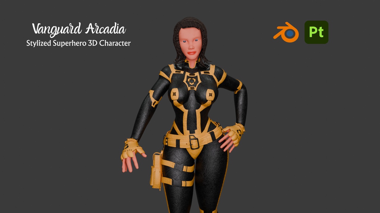 Media 1 for listing Vanguard Arcadia β Stylized Superhero 3D Character