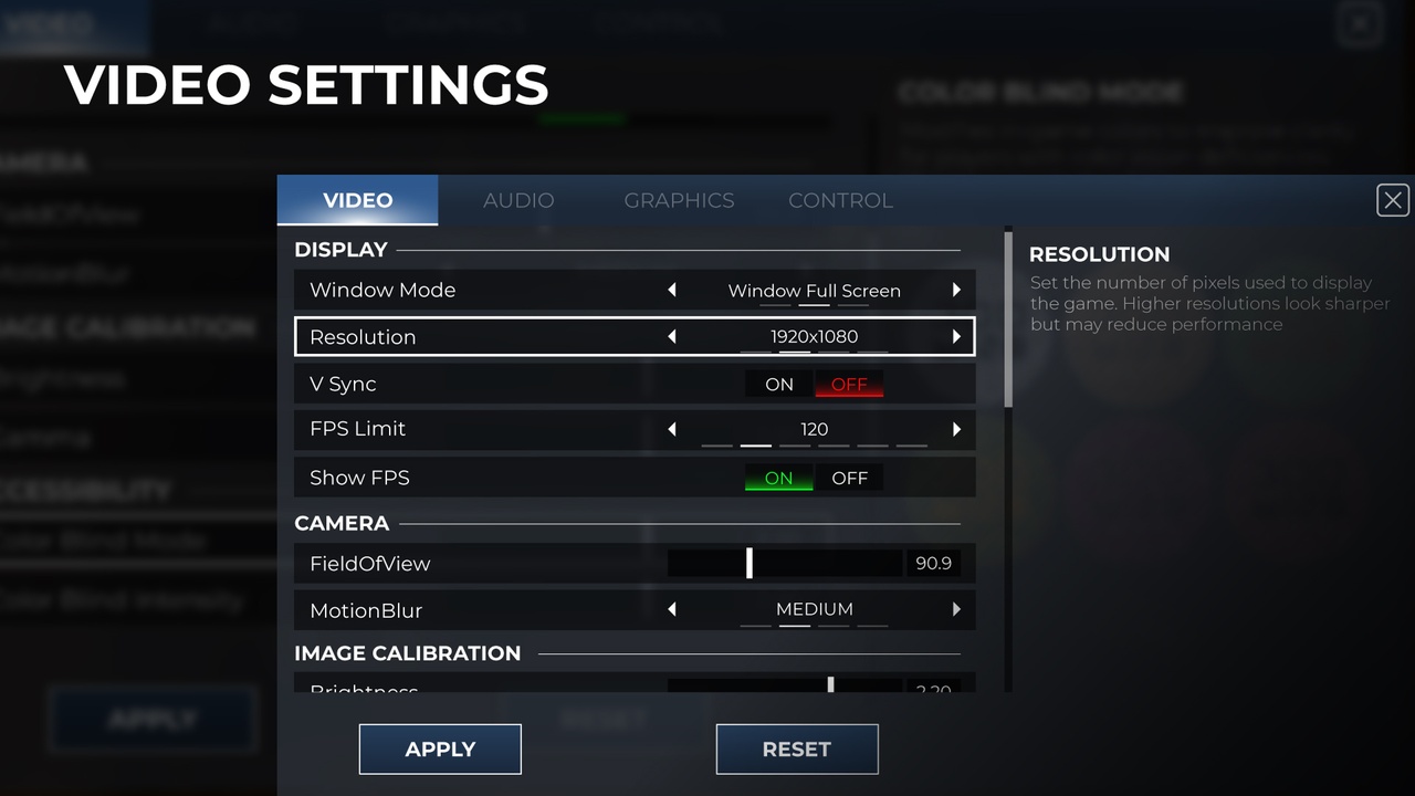 Media 1 for listing Game Settings Menu System