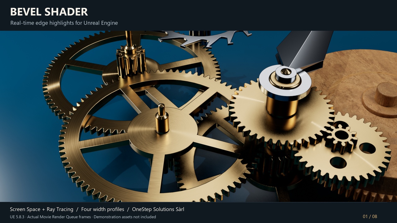 Media 1 for listing Bevel Shader — Real-Time Edge Shading