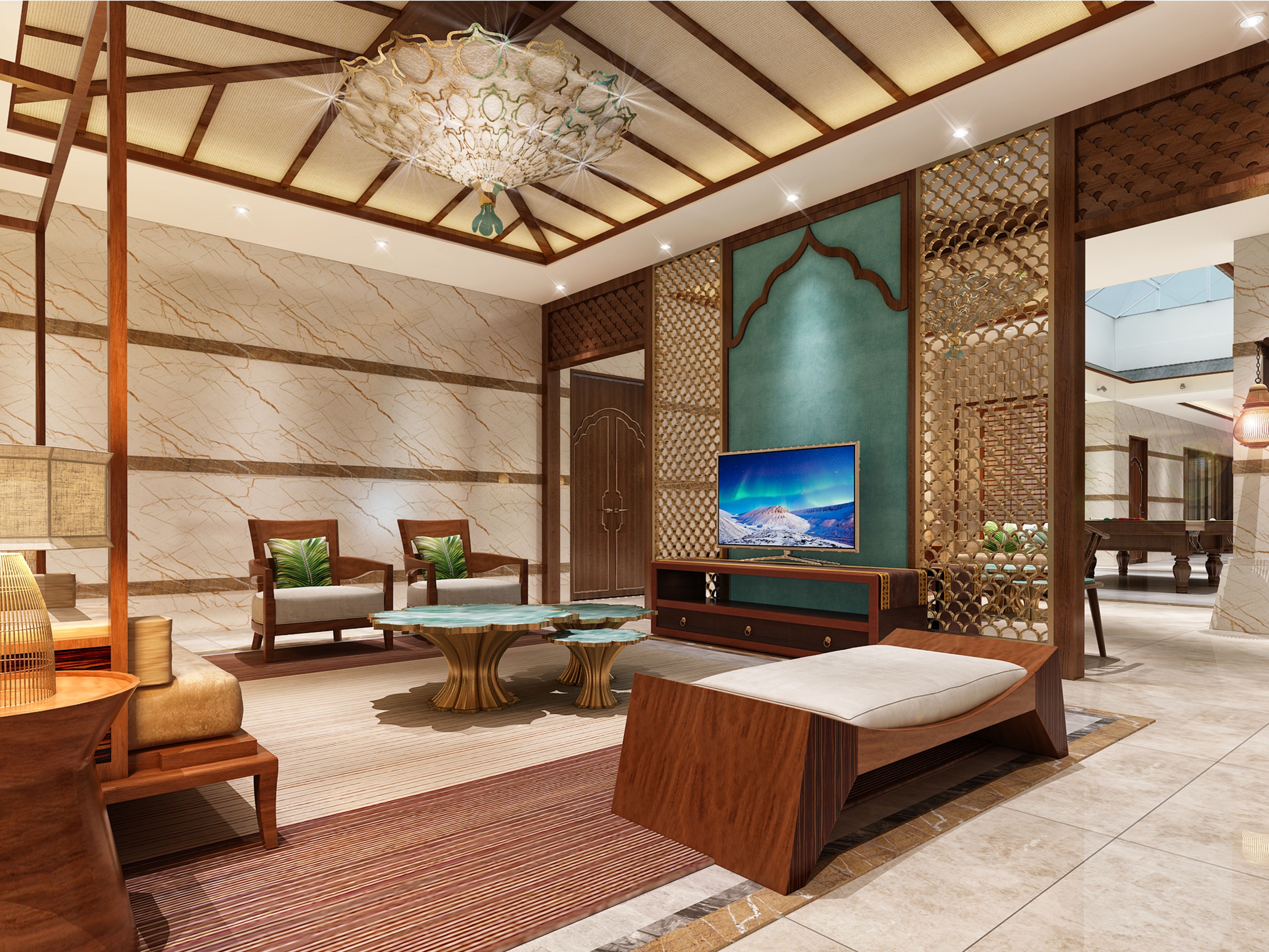 Media 1 for listing Luxury Hotel Living Room | Billiard Lounge Vol.03