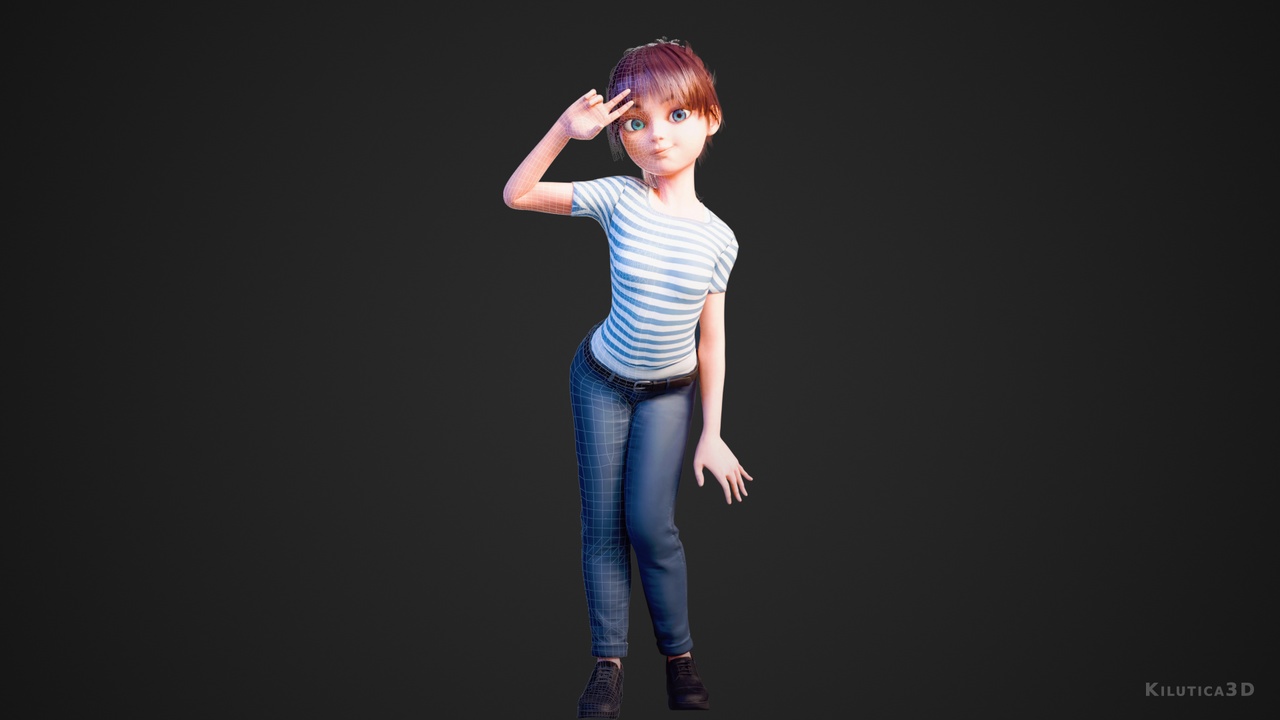 Media 1 for listing Modular Cartoon Girl Character