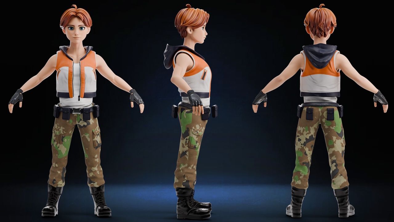 Media 1 for listing Blaze Carter – Stylized Game Ready Character