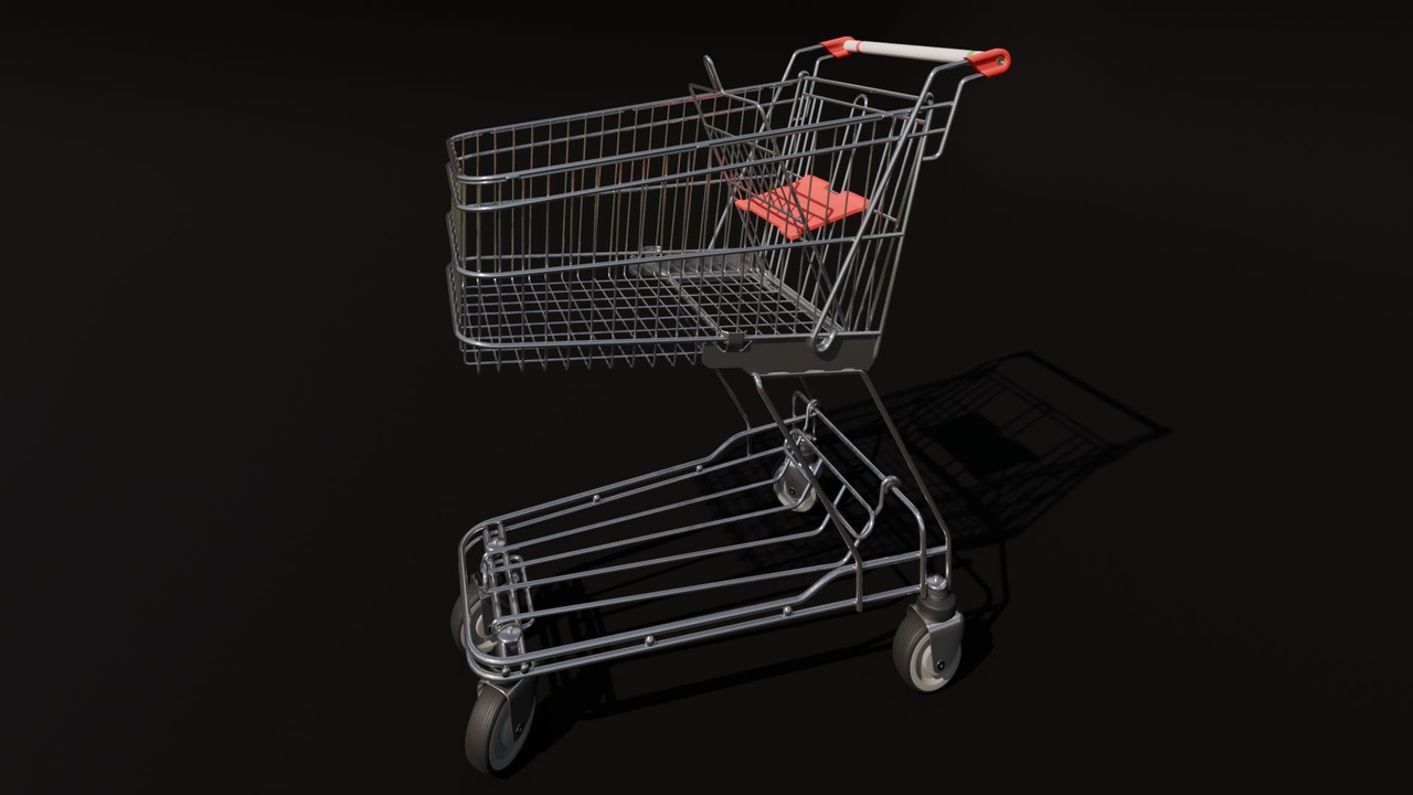 Medium 1 für Eintrag High-Quality Supermarket Shopping Cart – Optimized for Blender & Rendering