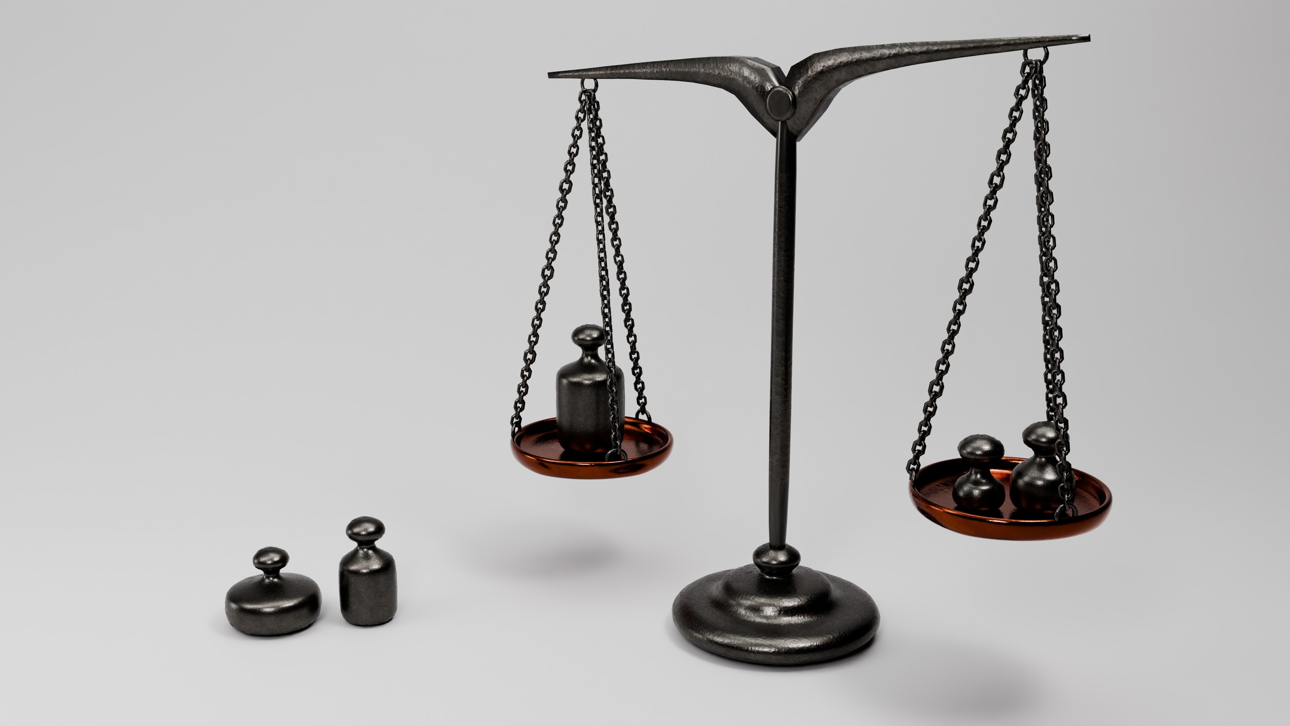 Media 1 for listing Stylized Vintage Balance Scale and Weights