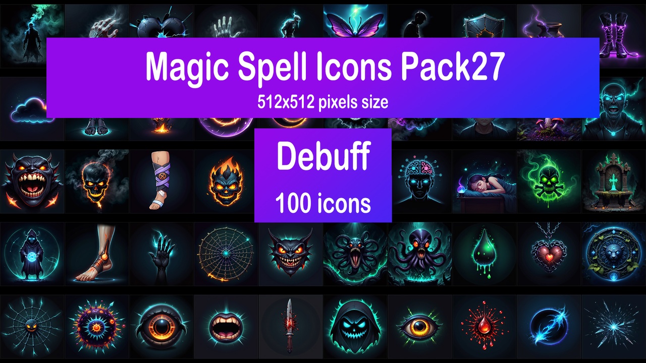 Media 1 for listing Magic Spell Icons Pack27 - Debuff