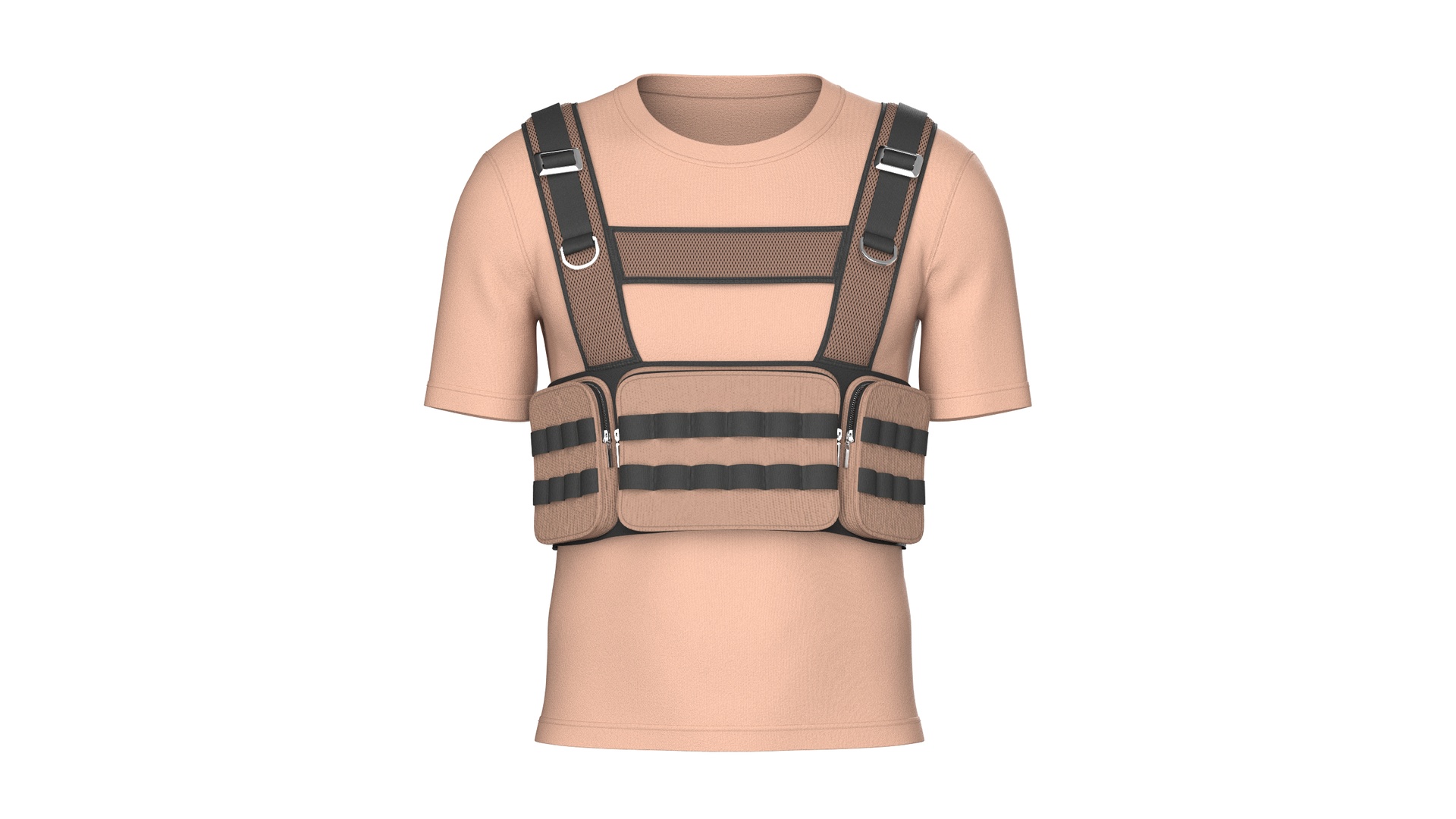 Media 1 for listing Men T-Shirt With Tactical Chest Rig V2 | High Poly