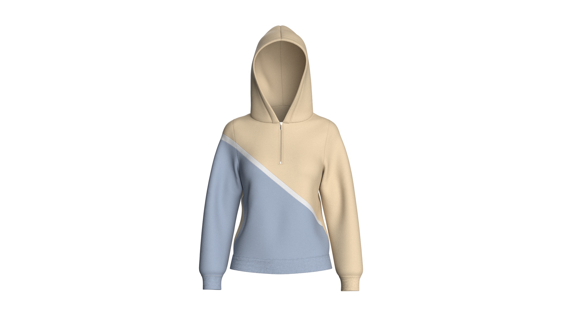 Media 1 for listing Girls Half - Zip Color Blocked Hoodie | High Poly