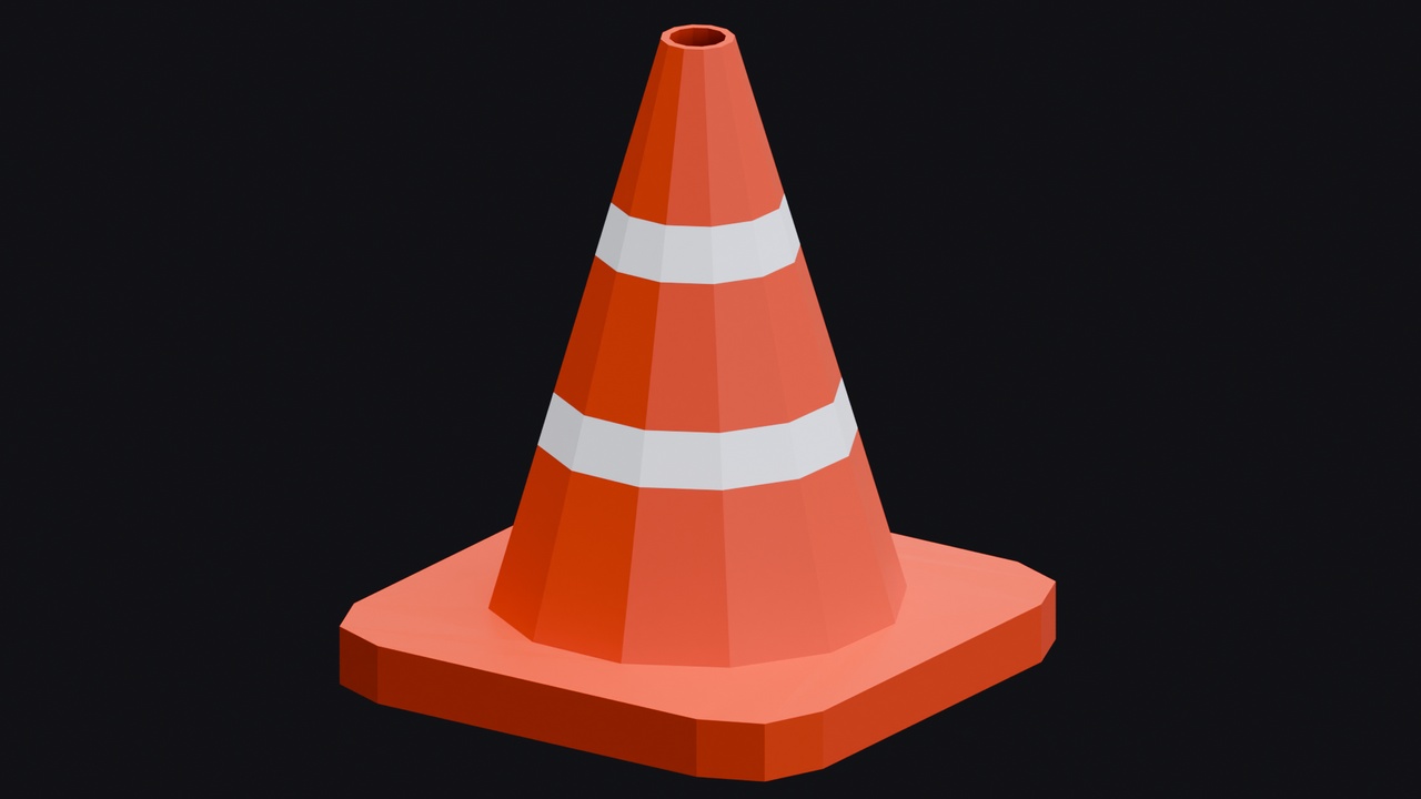 Media 1 for listing Low Poly Traffic Cone – Stylized Road Prop (Game Ready)