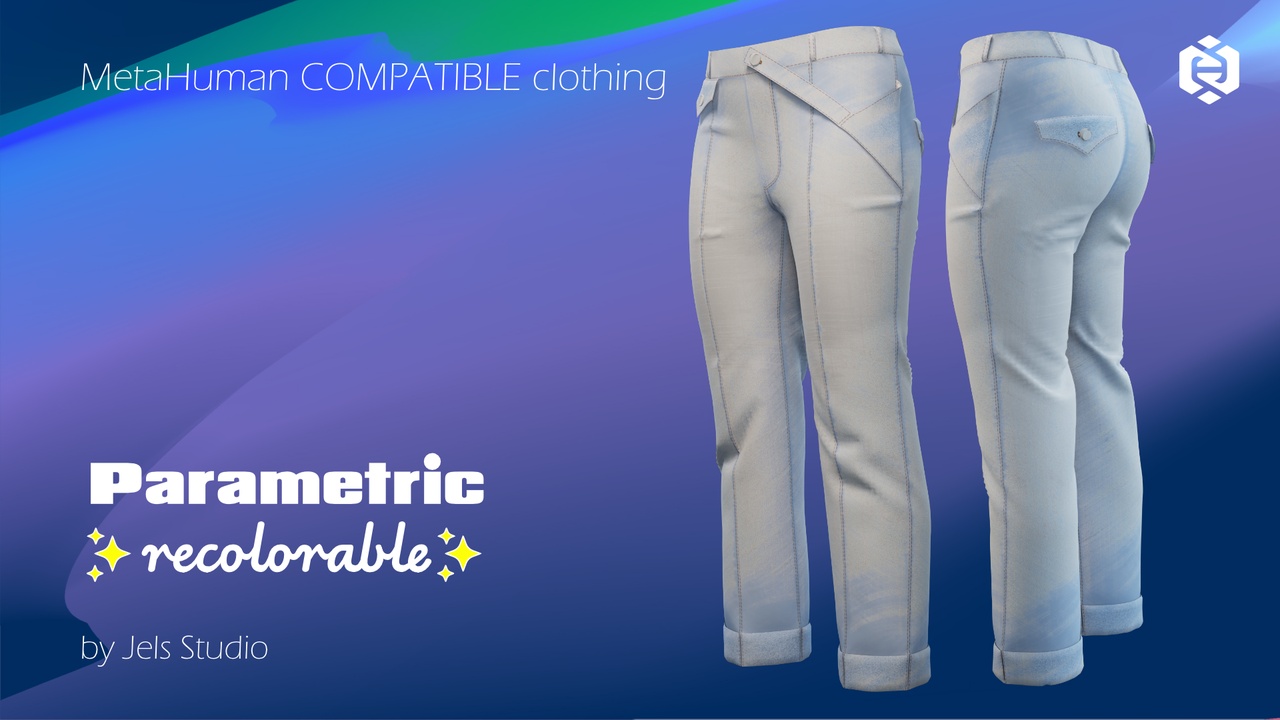 Medium 1 für Eintrag Denim jeans - recolorable - parametric clothes - Metahuman clothing