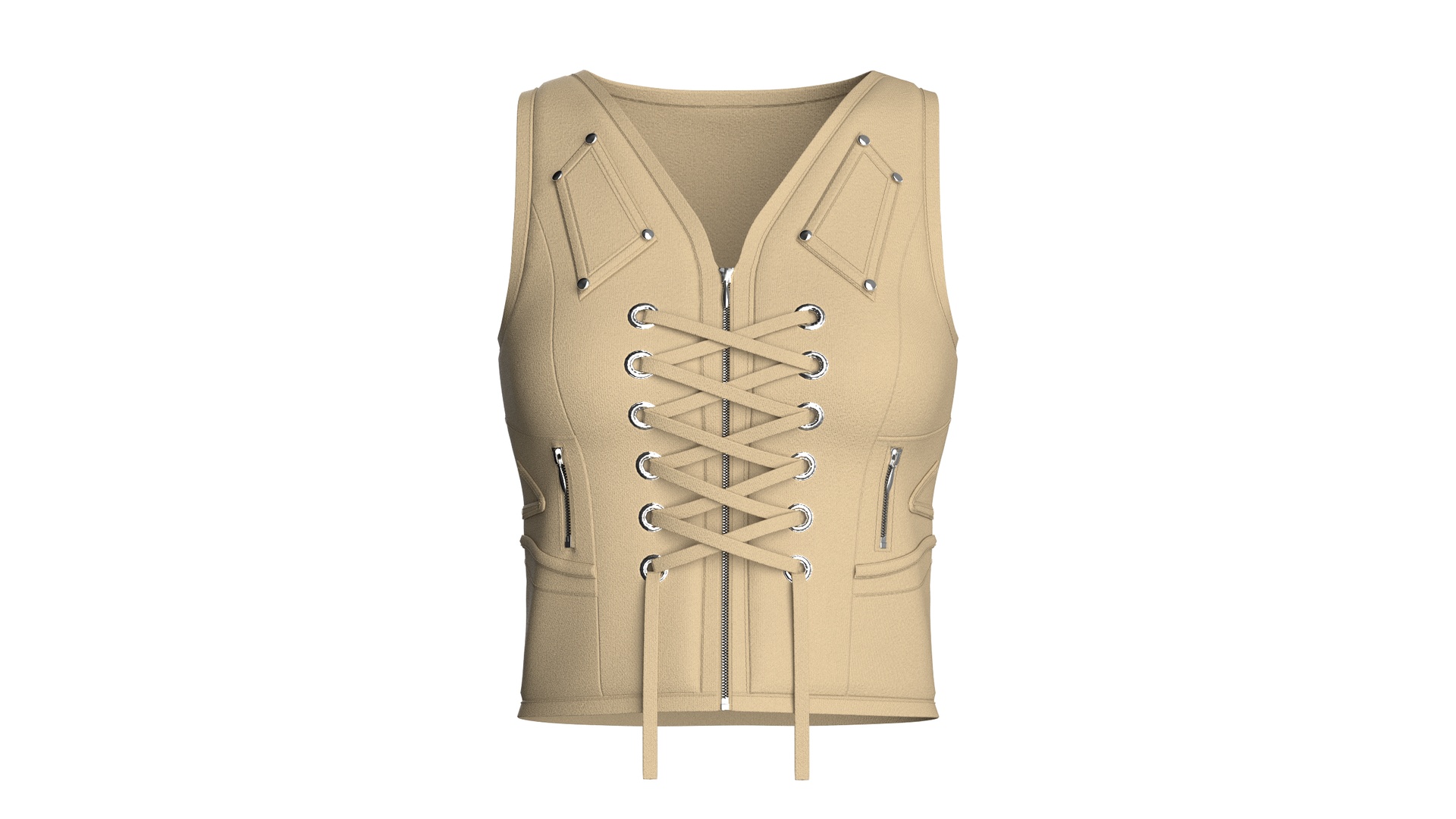 Media 1 for listing Girls Front Lace - Up Vest | High Poly