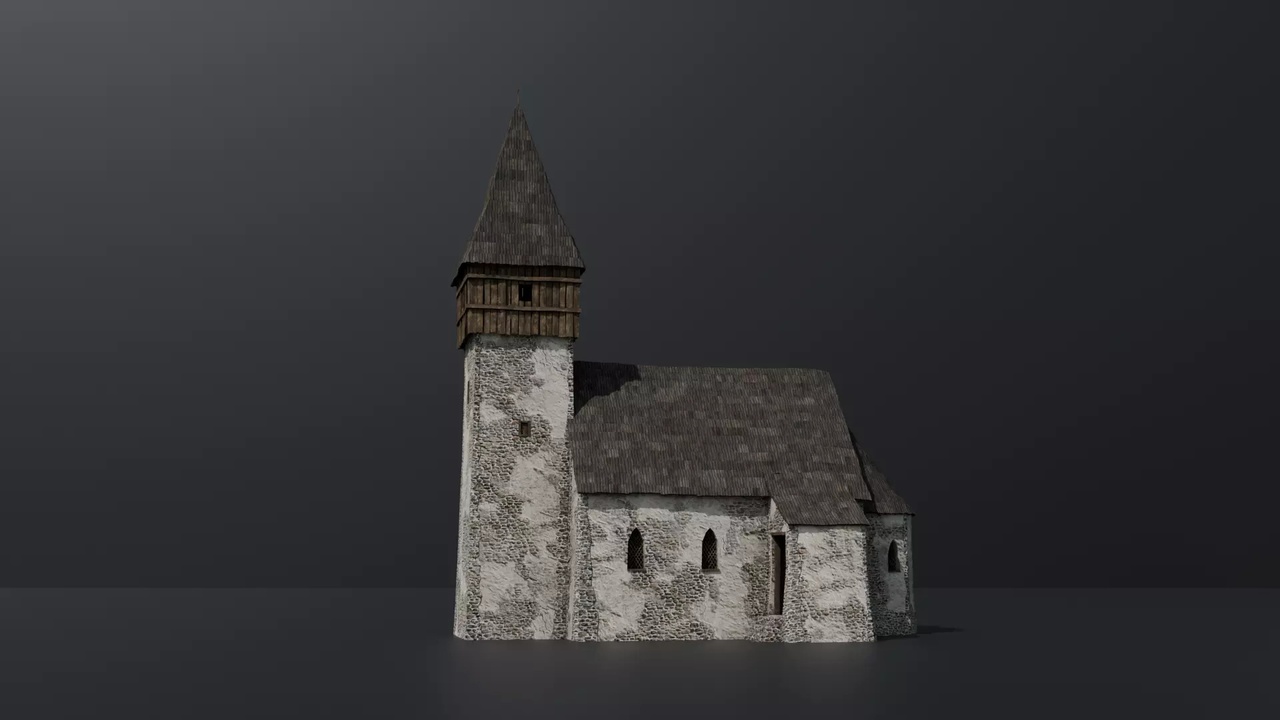 Media 1 for listing Old Medieval Stone Church 3D Model (Enterable)