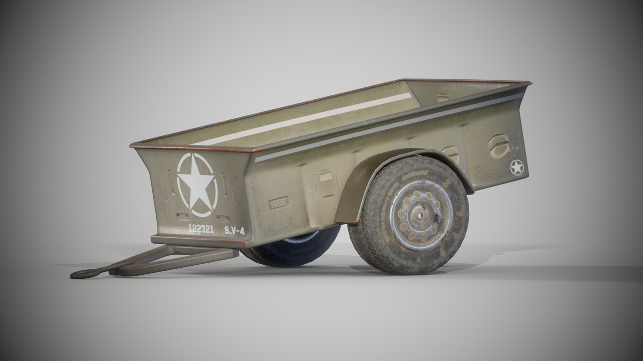 Media 1 for listing Military Cargo Trailer – 3D Asset