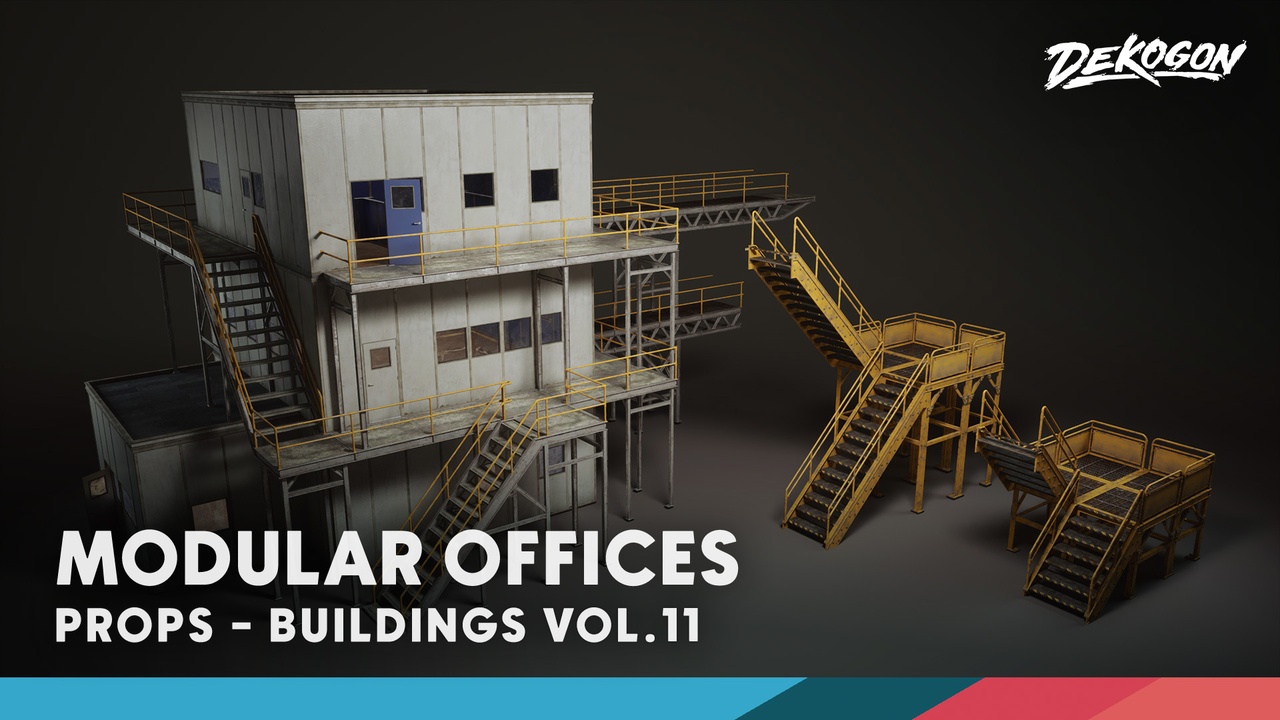 Buildings VOL.11 - Modular Offices (Low Poly)