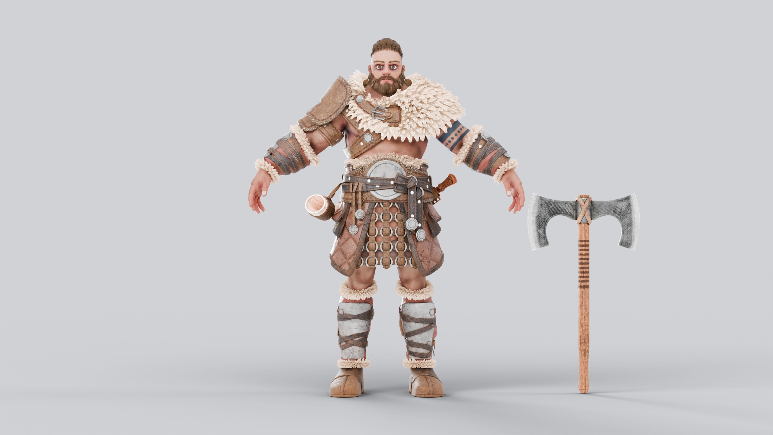 Media 1 for listing Viking Warrior – Fully Rigged, Game-Ready Male Character
