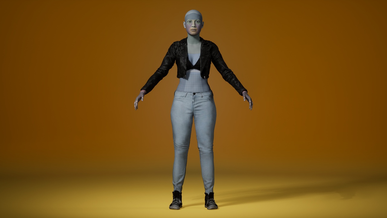Media 1 for listing Biker/Punk Woman Outfit (Var. 7) - Metahuman