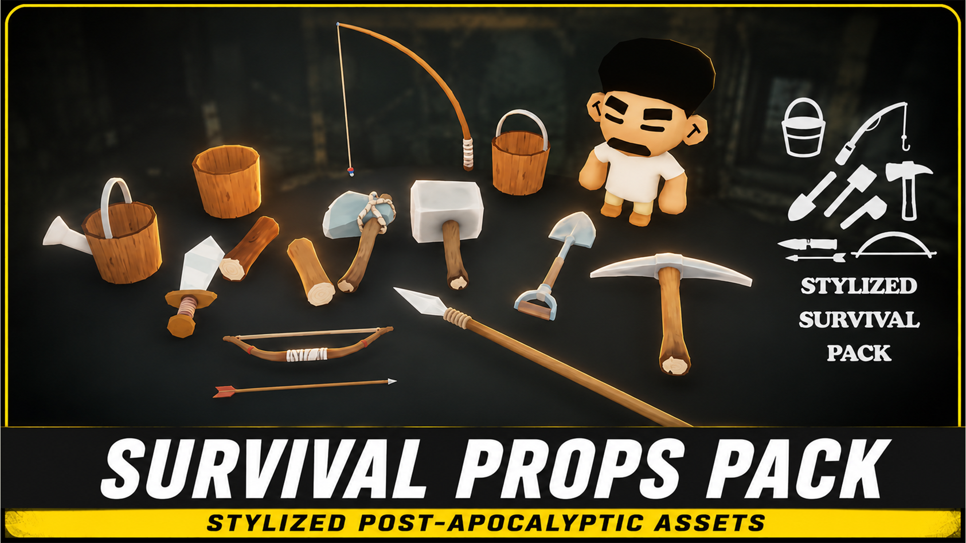 Character + Stylized Survival Tools Pack | Fab