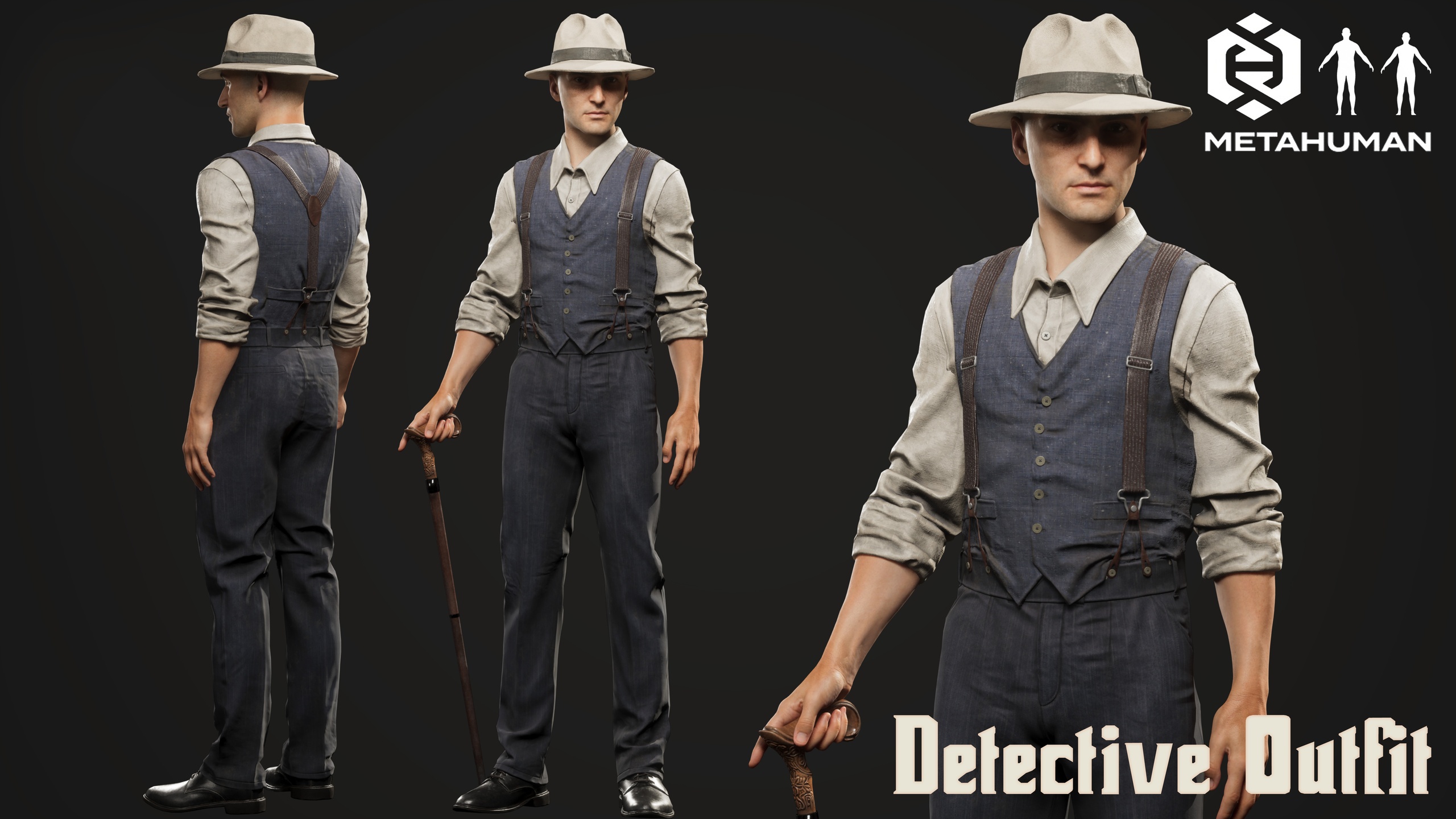 Media 1 for listing Detective Outfit - Resizable Outfit MetaHuman