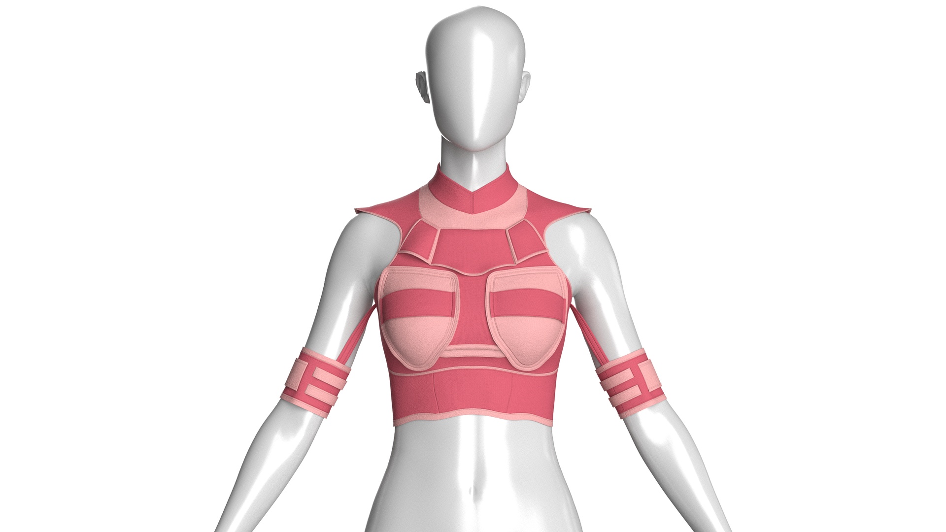 Media 1 for listing Girls Crop Top With Arm Sleeves | High Poly