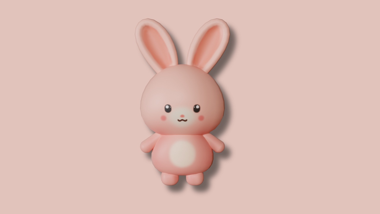 Media 1 for listing Cute Pink Bunny Character