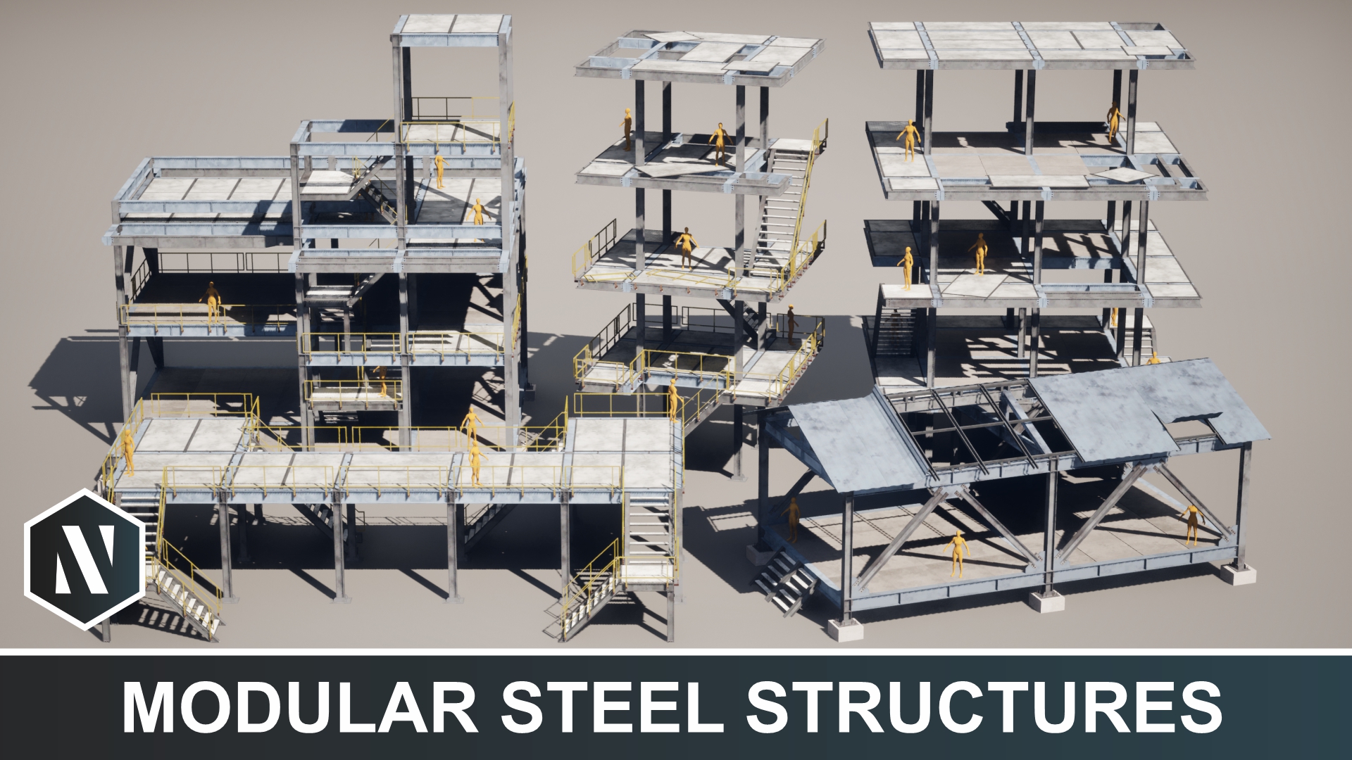 Modular Steel Structures Pack - Building & Watchtowers | Fab