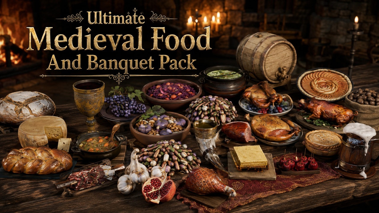 Media 1 for listing Ultimate Medieval Food And Banquet Pack