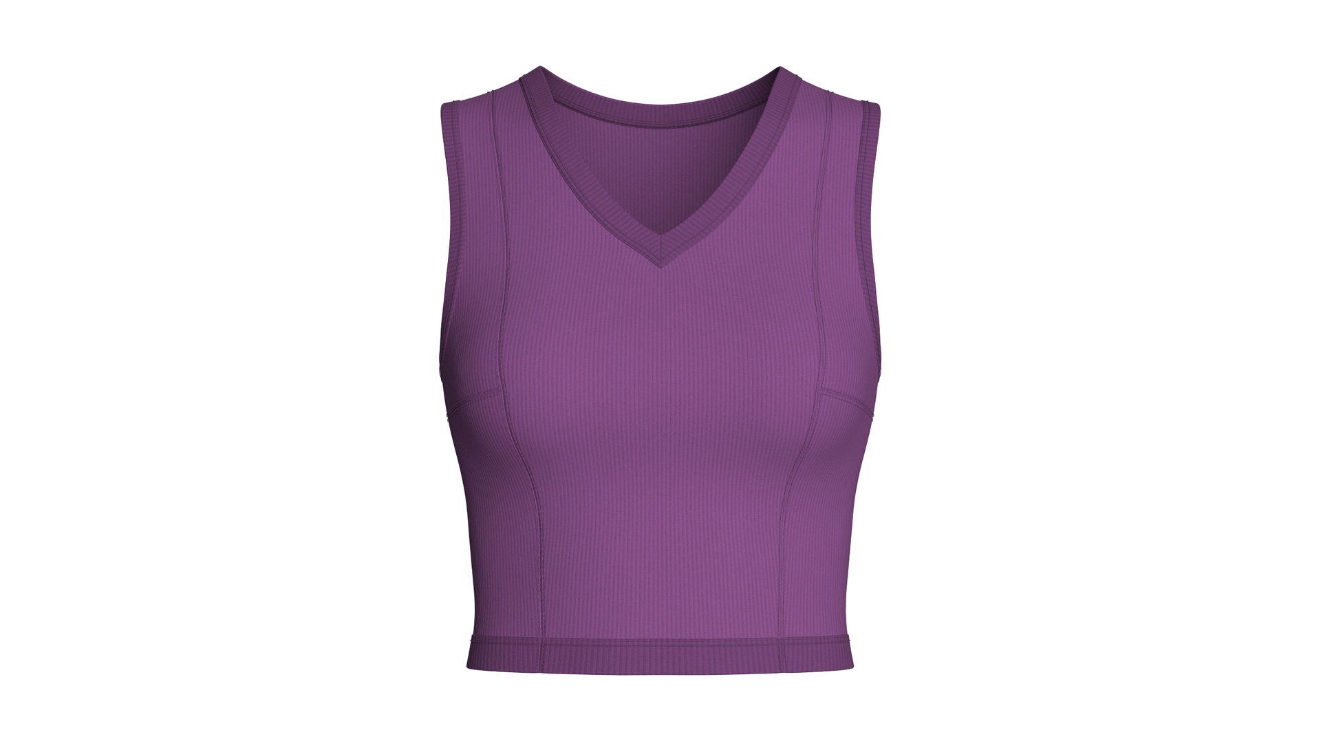 Media 1 for listing Girls V-Neck Ribbed Crop Top | High Poly