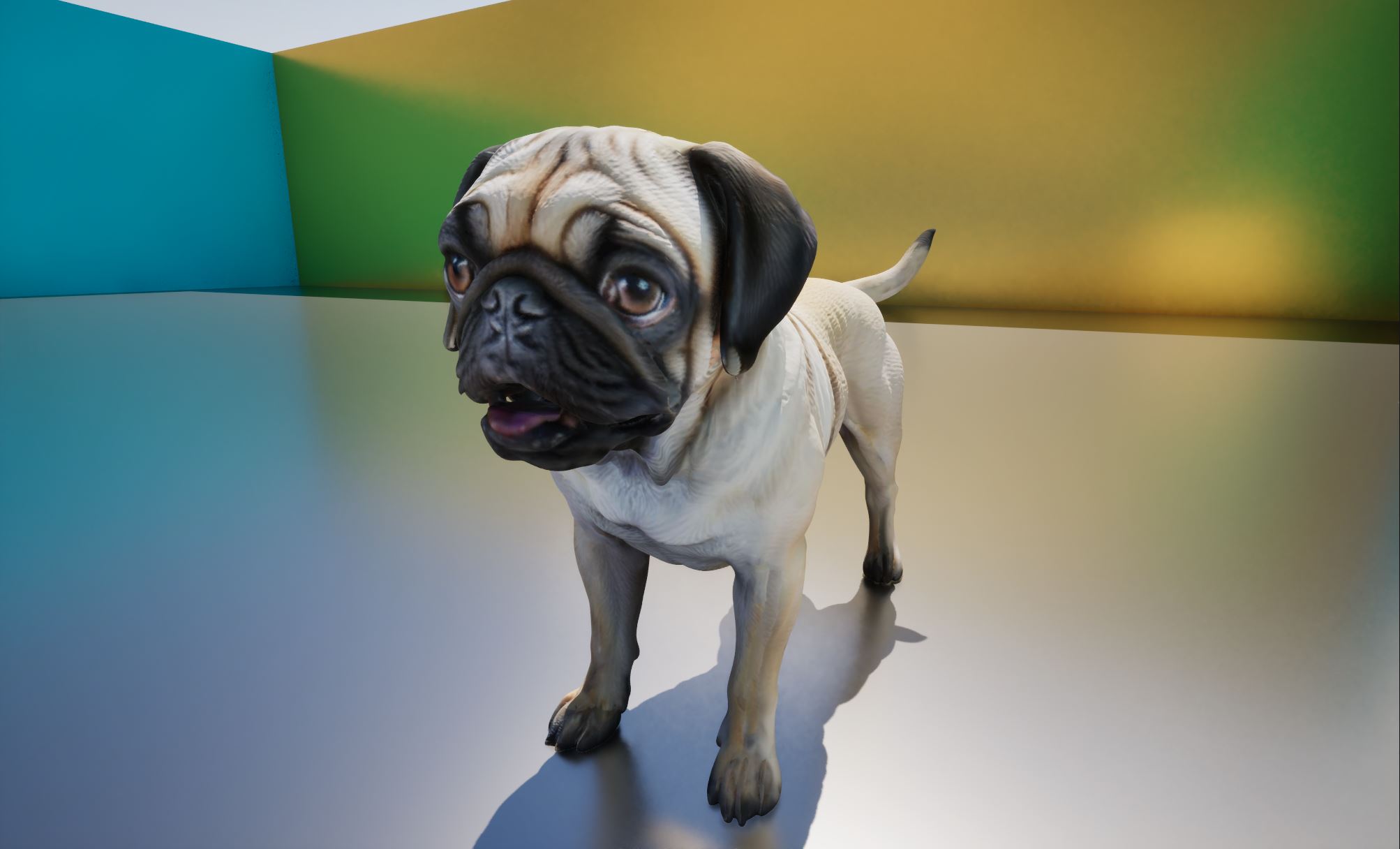 Polyfab Image Realistic Pug Dog 1 High Poly | Fab