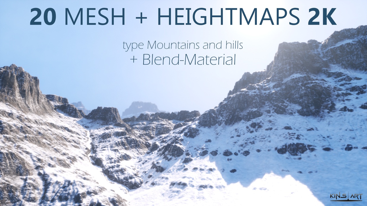 Media 1 for listing 20 Nanite Mountains Mesh and Heightmaps + Auto blend material