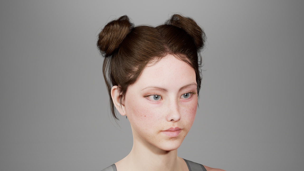 Media 1 for listing MetaHair 209- Groom hair for Metahumans - With lowpoly version in additional