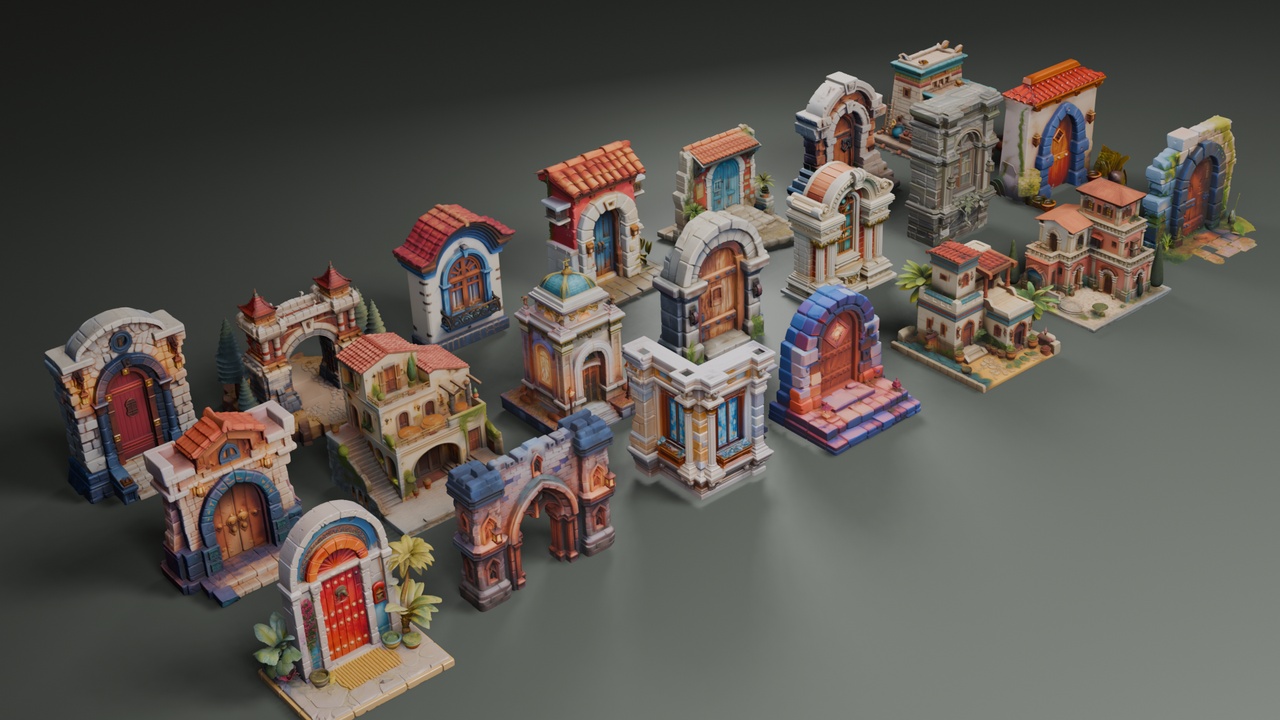 Media 1 for listing Stylized Various Architecture Elements Set 1