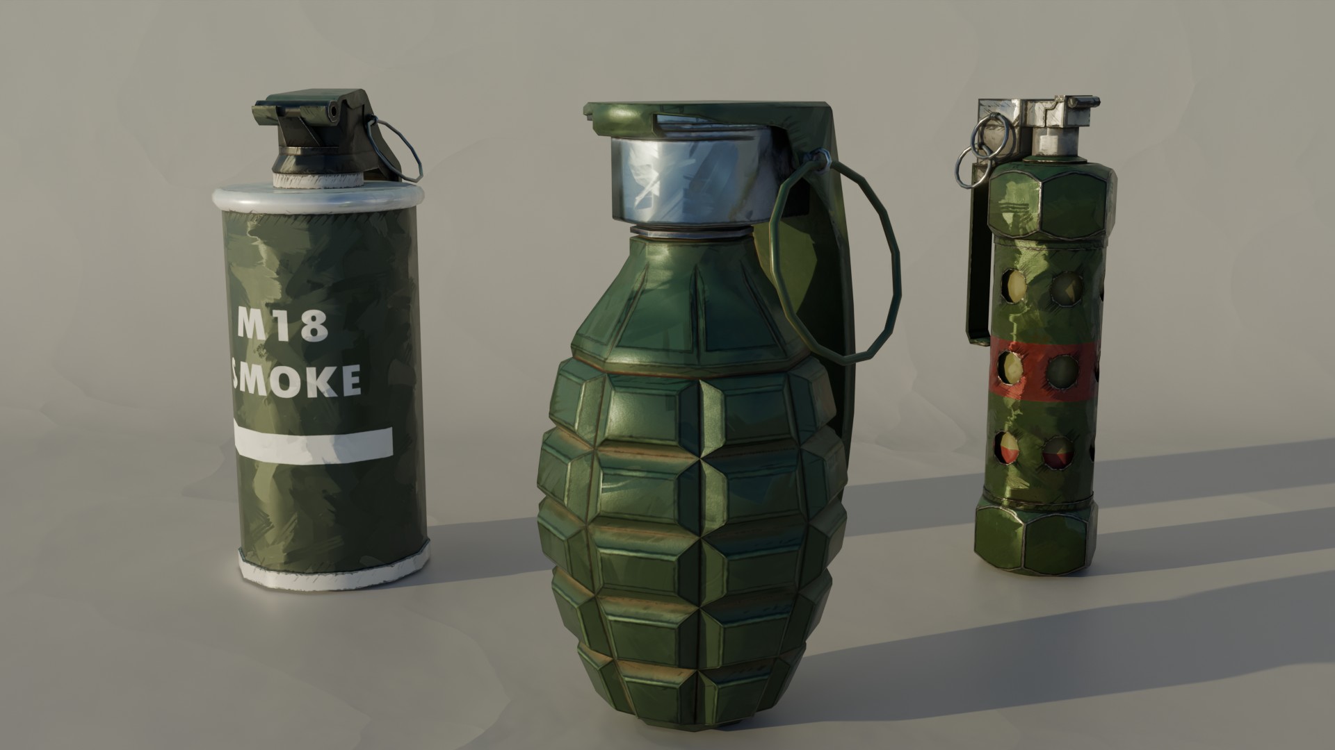 Grenade Pack – Fragmentation, Smoke & Flash | Fab