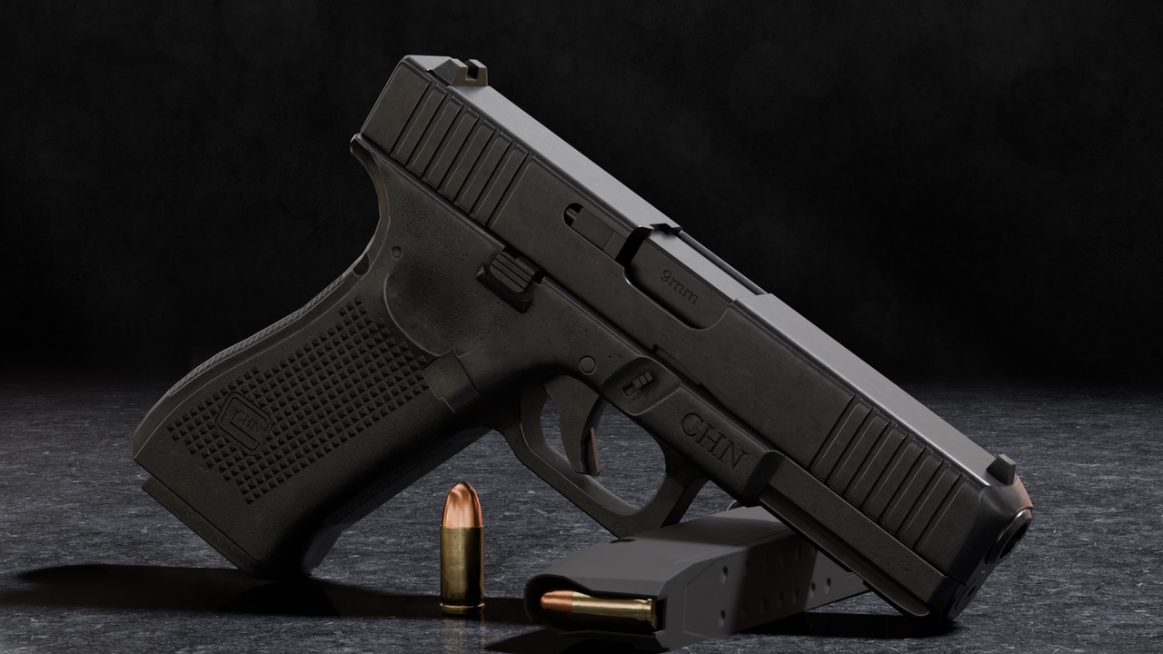 Media 1 for listing Game-Ready Pistol – Rigged & Animated Handgun