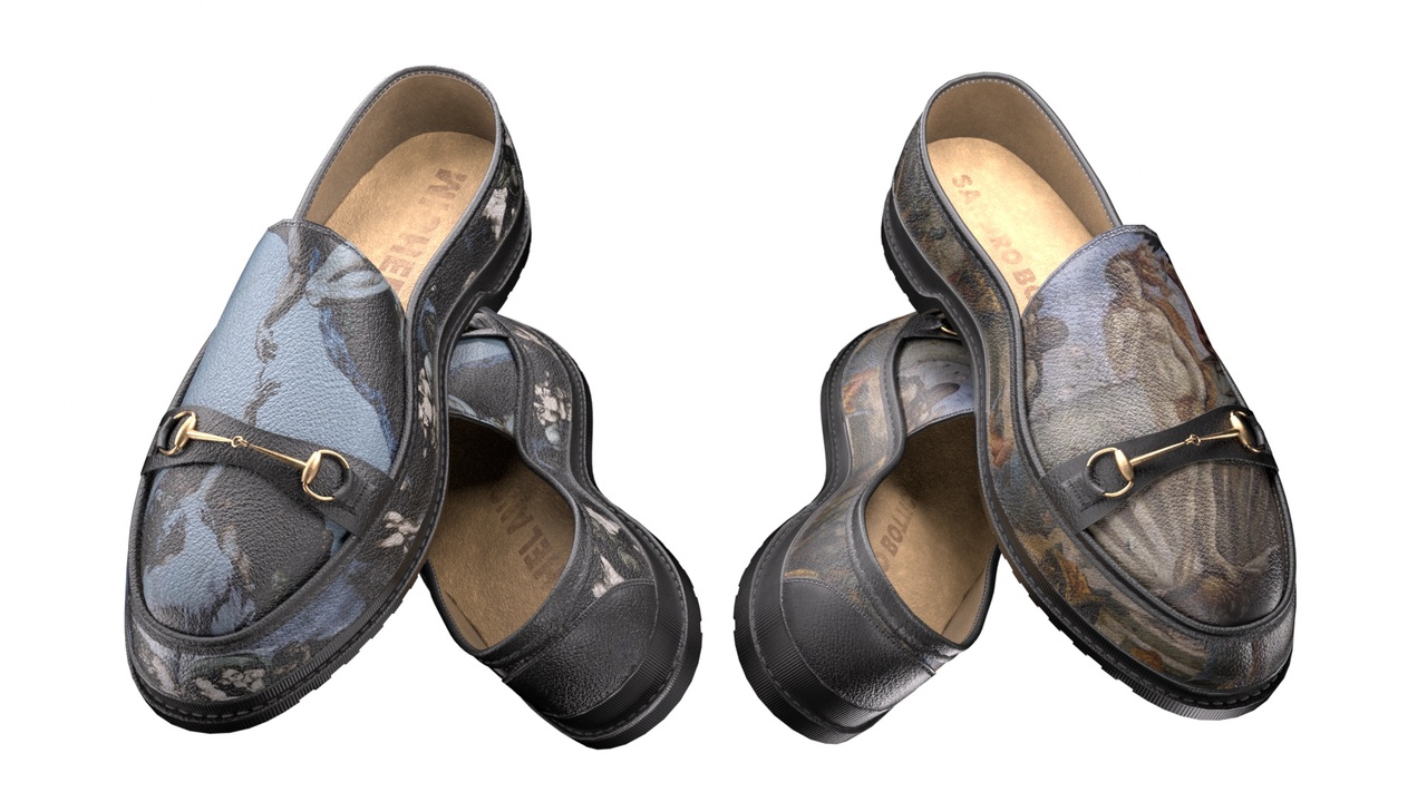 Media 1 for listing Italian painted leather loafers